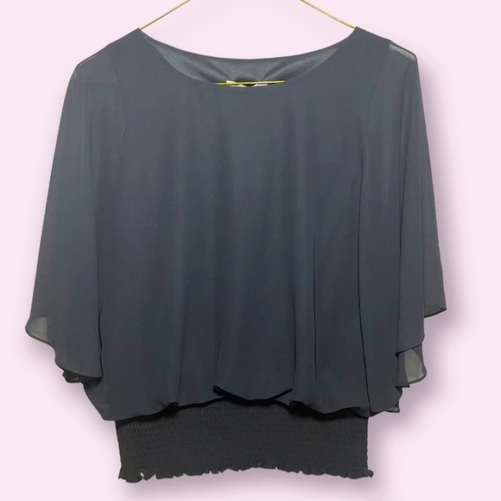 CHAUS‎ New York Black Women’s Bat Sleeve Top Sz S